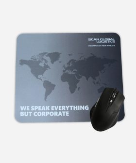 Cetak mousepad scan global logistics
