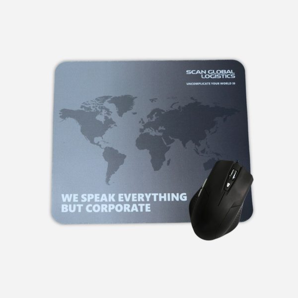 Cetak mousepad scan global logistics